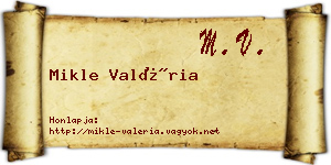 Mikle Valéria névjegykártya